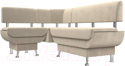 Уголок кухонный мягкий Лига Диванов Альфа левый / 116699L (микровельвет бежевый)