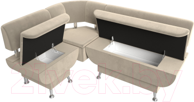 Уголок кухонный мягкий Лига Диванов Альфа левый / 116699L (микровельвет бежевый)