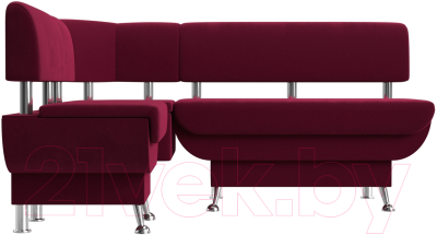 Уголок кухонный мягкий Лига Диванов Альфа левый / 116700L (микровельвет бордовый) - фото