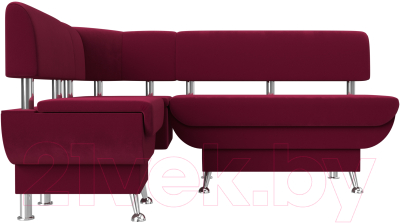 Уголок кухонный мягкий Лига Диванов Альфа левый / 116700L (микровельвет бордовый)