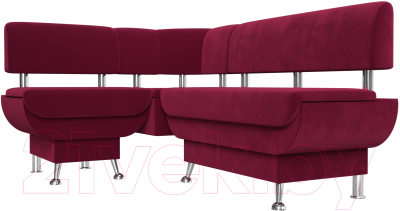 Уголок кухонный мягкий Лига Диванов Альфа левый / 116700L (микровельвет бордовый)