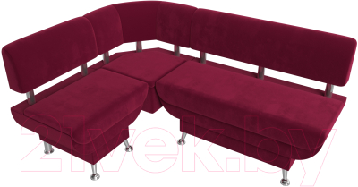 Уголок кухонный мягкий Лига Диванов Альфа левый / 116700L (микровельвет бордовый)