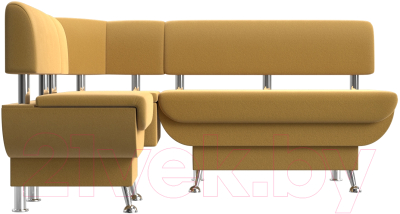 Уголок кухонный мягкий Лига Диванов Альфа левый / 116702L (микровельвет желтый) - фото