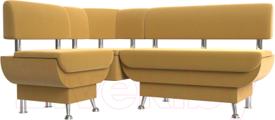 Уголок кухонный мягкий Лига Диванов Альфа левый / 116702L (микровельвет желтый)
