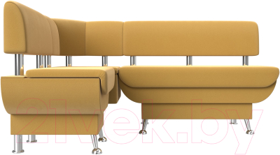 Уголок кухонный мягкий Лига Диванов Альфа левый / 116702L (микровельвет желтый)