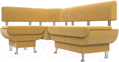 Уголок кухонный мягкий Лига Диванов Альфа левый / 116702L (микровельвет желтый)