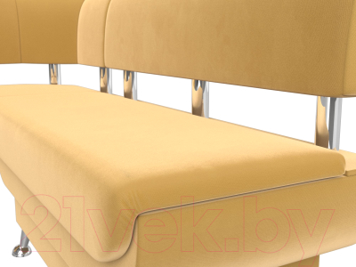 Уголок кухонный мягкий Лига Диванов Альфа левый / 116702L (микровельвет желтый)