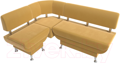 Уголок кухонный мягкий Лига Диванов Альфа левый / 116702L (микровельвет желтый)