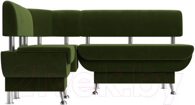 Уголок кухонный мягкий Лига Диванов Альфа левый / 116704L (микровельвет зеленый) - фото