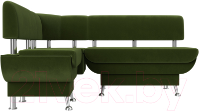 Уголок кухонный мягкий Лига Диванов Альфа левый / 116704L (микровельвет зеленый)