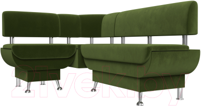 Уголок кухонный мягкий Лига Диванов Альфа левый / 116704L (микровельвет зеленый)