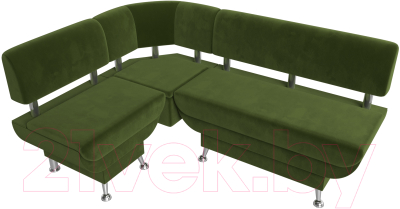 Уголок кухонный мягкий Лига Диванов Альфа левый / 116704L (микровельвет зеленый)