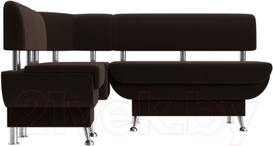 Уголок кухонный мягкий Лига Диванов Альфа левый / 116707L (микровельвет коричневый) - фото
