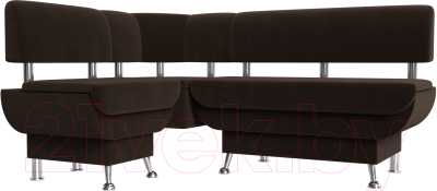Уголок кухонный мягкий Лига Диванов Альфа левый / 116707L (микровельвет коричневый)