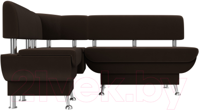 Уголок кухонный мягкий Лига Диванов Альфа левый / 116707L (микровельвет коричневый)
