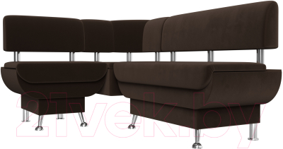 Уголок кухонный мягкий Лига Диванов Альфа левый / 116707L (микровельвет коричневый)
