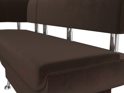 Уголок кухонный мягкий Лига Диванов Альфа левый / 116707L (микровельвет коричневый)