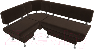 Уголок кухонный мягкий Лига Диванов Альфа левый / 116707L (микровельвет коричневый)