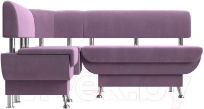 Уголок кухонный мягкий Лига Диванов Альфа левый / 116711L (микровельвет сиреневый) - фото