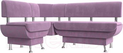 Уголок кухонный мягкий Лига Диванов Альфа левый / 116711L (микровельвет сиреневый)