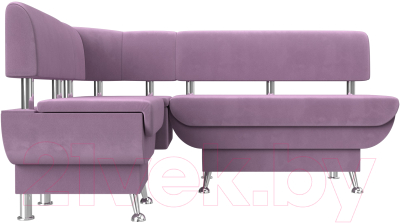 Уголок кухонный мягкий Лига Диванов Альфа левый / 116711L (микровельвет сиреневый)