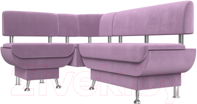 Уголок кухонный мягкий Лига Диванов Альфа левый / 116711L (микровельвет сиреневый)