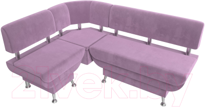 Уголок кухонный мягкий Лига Диванов Альфа левый / 116711L (микровельвет сиреневый)