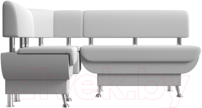 Уголок кухонный мягкий Лига Диванов Альфа левый / 116734L (экокожа белый) - фото
