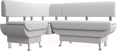 Уголок кухонный мягкий Лига Диванов Альфа левый / 116734L (экокожа белый)