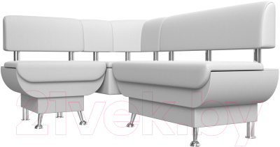 Уголок кухонный мягкий Лига Диванов Альфа левый / 116734L (экокожа белый)