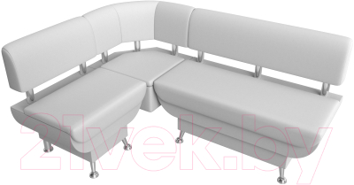 Уголок кухонный мягкий Лига Диванов Альфа левый / 116734L (экокожа белый)