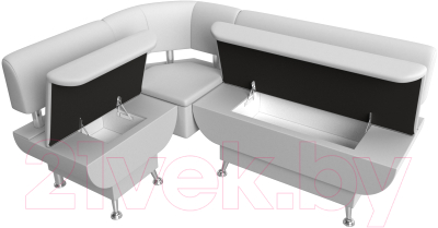 Уголок кухонный мягкий Лига Диванов Альфа левый / 116734L (экокожа белый)
