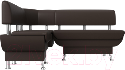 Уголок кухонный мягкий Лига Диванов Альфа левый / 116735L (экокожа коричневый)