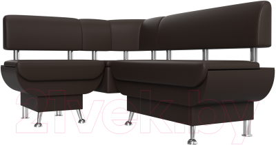 Уголок кухонный мягкий Лига Диванов Альфа левый / 116735L (экокожа коричневый)