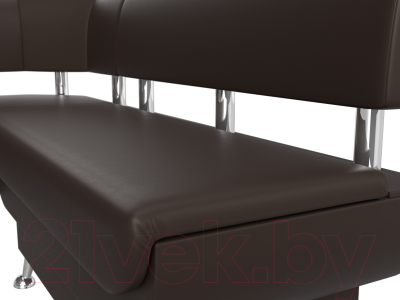 Уголок кухонный мягкий Лига Диванов Альфа левый / 116735L (экокожа коричневый)