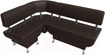Уголок кухонный мягкий Лига Диванов Альфа левый / 116735L (экокожа коричневый)