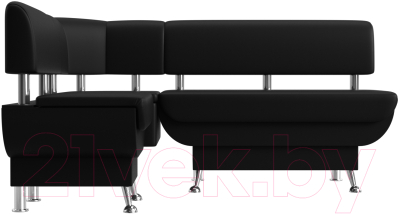 Уголок кухонный мягкий Лига Диванов Альфа левый / 116736L (экокожа черный) - фото