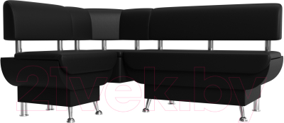 Уголок кухонный мягкий Лига Диванов Альфа левый / 116736L (экокожа черный)