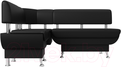 Уголок кухонный мягкий Лига Диванов Альфа левый / 116736L (экокожа черный)