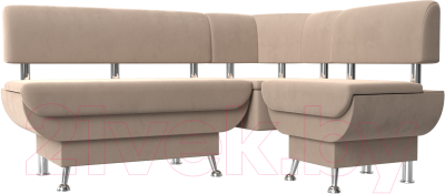 Уголок кухонный мягкий Лига Диванов Альфа правый / 116684 (велюр бежевый)