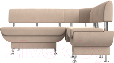 Уголок кухонный мягкий Лига Диванов Альфа правый / 116684 (велюр бежевый)