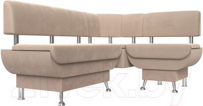 Уголок кухонный мягкий Лига Диванов Альфа правый / 116684 (велюр бежевый)