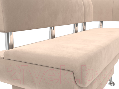 Уголок кухонный мягкий Лига Диванов Альфа правый / 116684 (велюр бежевый)