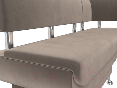 Уголок кухонный мягкий Лига Диванов Альфа правый / 116695 (велюр коричневый)