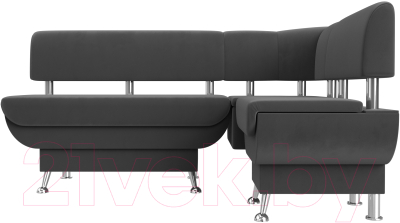 Уголок кухонный мягкий Лига Диванов Альфа правый / 116696 (велюр серый)