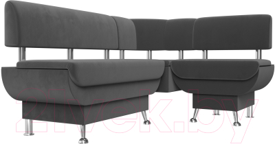 Уголок кухонный мягкий Лига Диванов Альфа правый / 116696 (велюр серый)