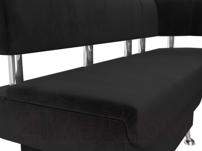 Уголок кухонный мягкий Лига Диванов Альфа правый / 116698 (велюр черный)