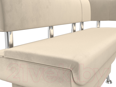 Уголок кухонный мягкий Лига Диванов Альфа правый / 116699 (микровельвет бежевый)