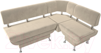 Уголок кухонный мягкий Лига Диванов Альфа правый / 116699 (микровельвет бежевый)