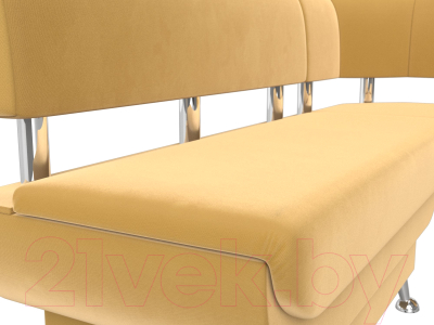 Уголок кухонный мягкий Лига Диванов Альфа правый / 116702 (микровельвет желтый)